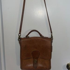 SOLD Authentic 1980s Coach Willis Station Bag Made in NY vintage brown leather